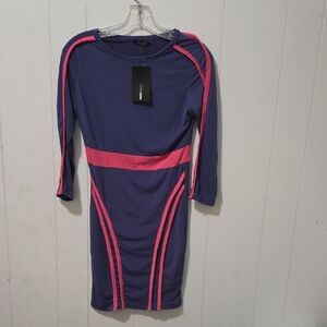 Nwt Fashion Nova Long Sleeve Dress in Purple and Pink